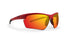 Kennedy Sport Wrap Sunglasses with Red Frame and Yellow mirrored lenses 