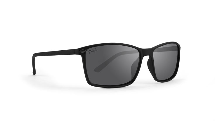 Murphy Sunglasses with black frame and polarized smoke lenses by Epoch Eyewear