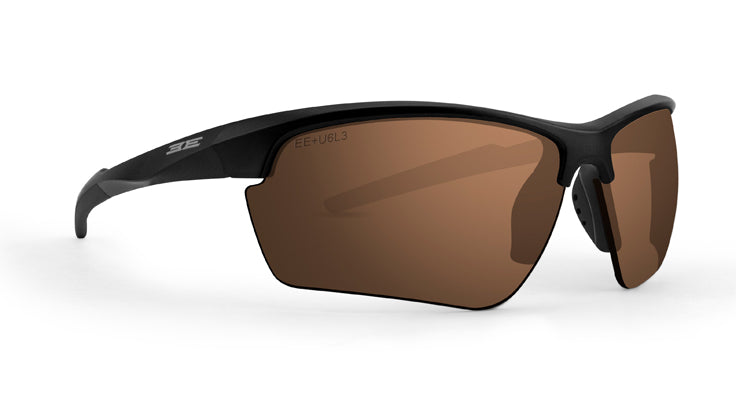 Kennedy Sport Wrap Sunglasses with Black Frame and Brown lenses 