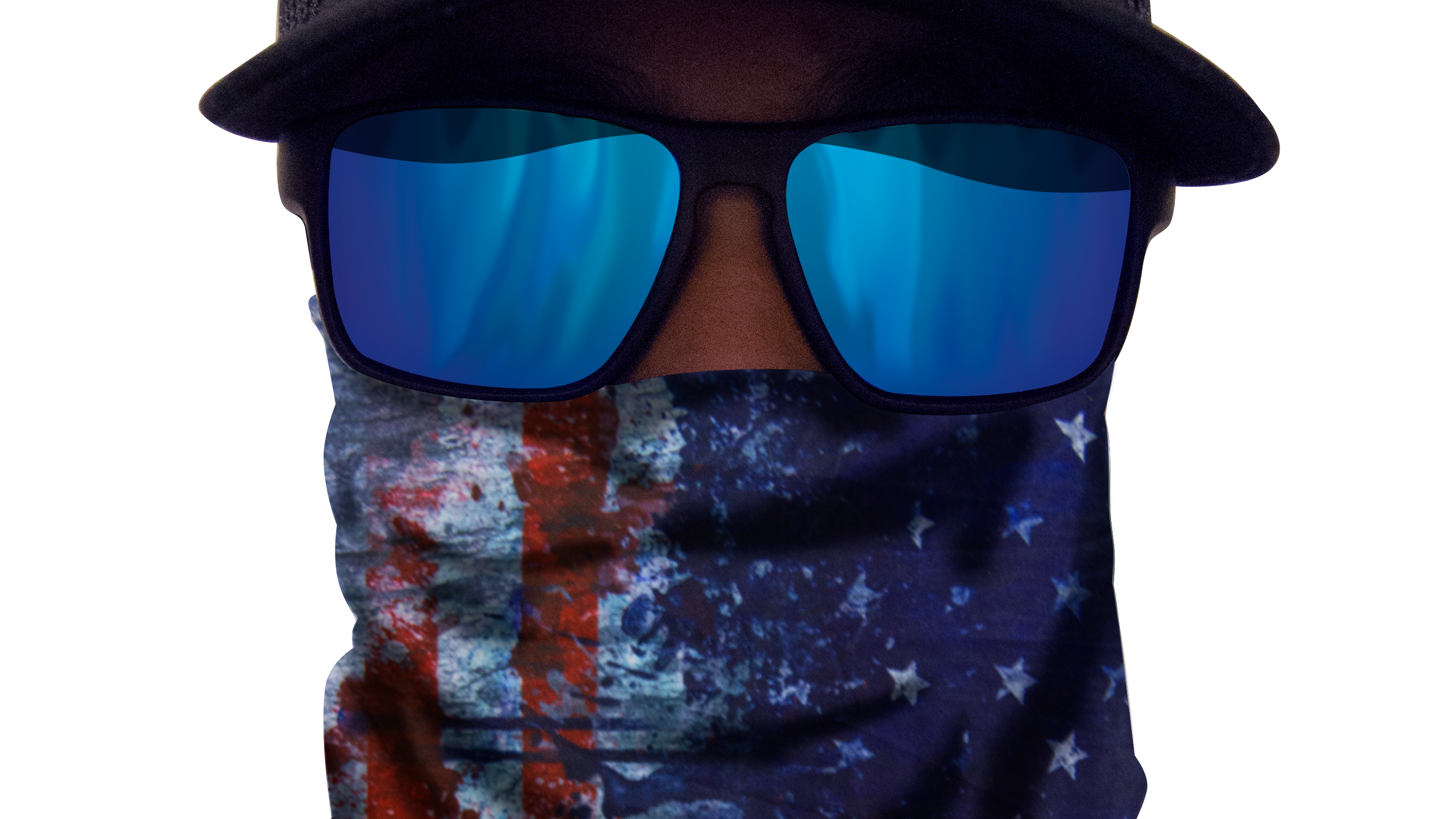 Multi functional face mash with American flag print by Epoch Eyewear 
