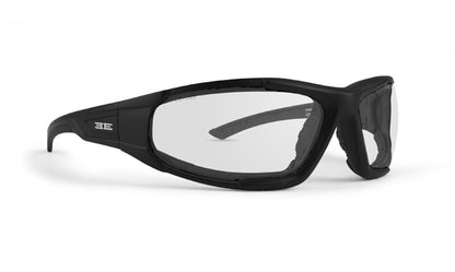 Foam 2 sunglasses with clear mirror lens and black frame by Epoch Eyewear