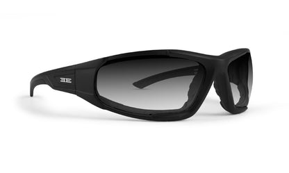 Foam 2 sunglasses with amber mirrorod lens and black frame by Epoch Eyewear