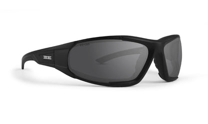Foam 2 moto sunglasses with black frames and smoke lenses (5494058418336)