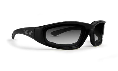 Foam sunglasses with tinted lens and black frame by Epoch Eyewear