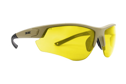 Grunt Tactical Sport Sunglasses with green frame and yellow mirror lenses