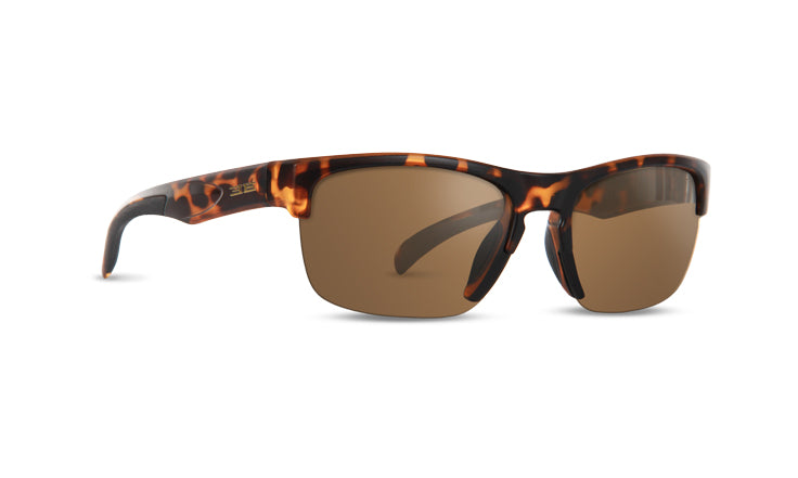tortoise style framed sunglasses with brown mirror lens in US