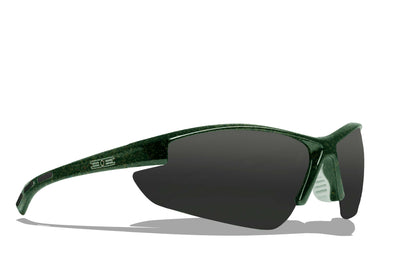 Outdoorsman Sport Sunglasses with green  frame and smoke mirror lens